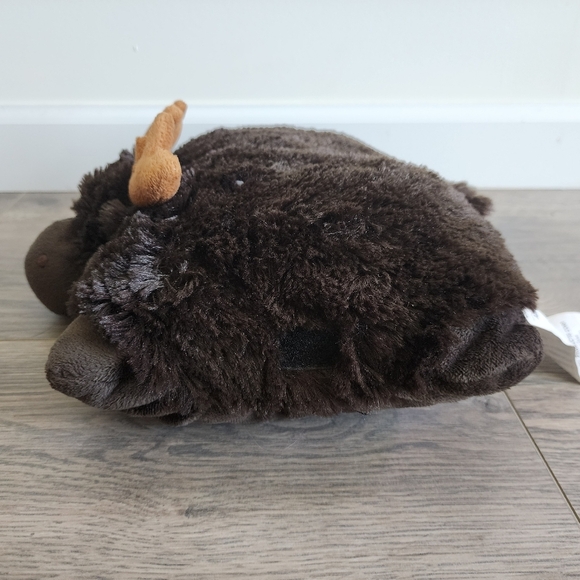 Pillow Pet Pee-Wees Brown Moose Plush Toy Stuffed Animal Hook & Loop Closure EUC - Picture 3 of 10
